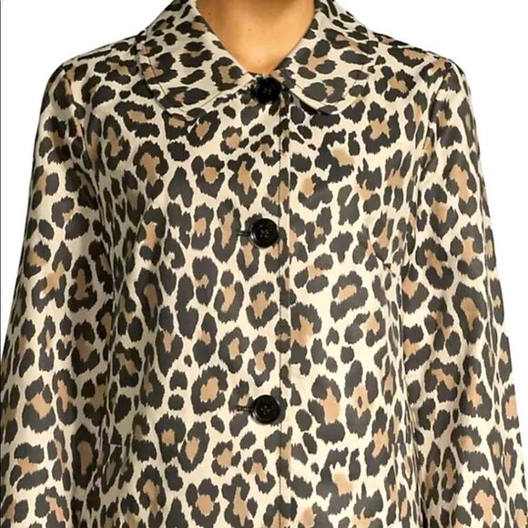 KATE SPADE NWT CAMEL LEOPARD PRINT TRENCH RAIN COAT JACKET CAMEL COLOR - Picture 1 of 8
